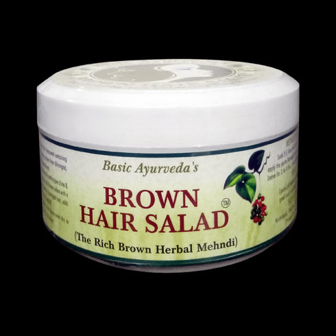 Basic Ayurveda Brown Hair Salad (Herbal Mehndi) jar of 200 gm Powder