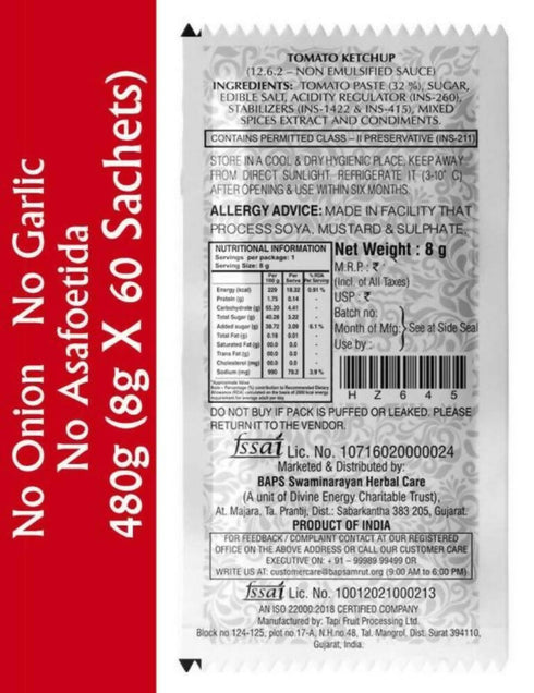 Baps Amrut Tomato Ketchup Sachets