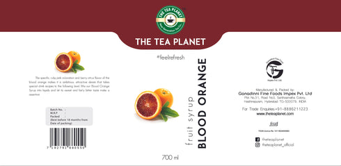 The Tea Planet Blood Orange Syrup 700 ml