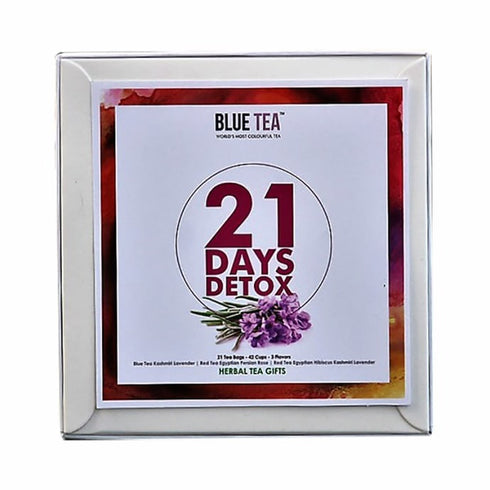 Blue Tea Herbal Tea Gift 21 Days Detox Assorted Tea box of 21 tea bags
