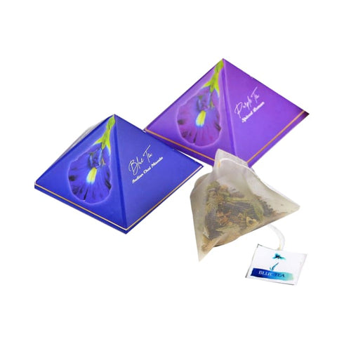 Blue Tea Herbal Tea Gift Box 9 Handcrafted Pyramid Tea Bags