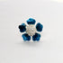 Pure Silver Blue Color Flowers Pack of 5 Pcs Total 11g