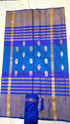 Uppada Silk Saree Blue, and Gold With Butis