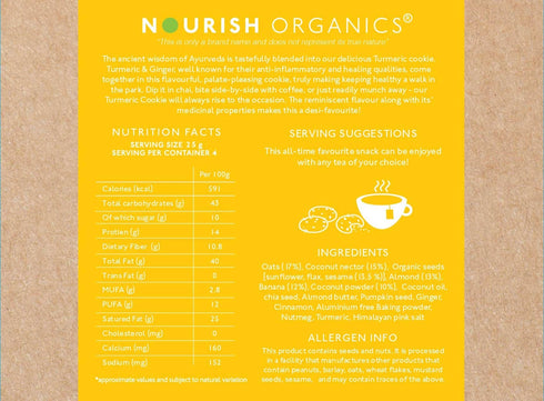 Nourish Organics Chia Turmeric Cookies