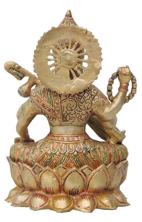 Brass Saraswati Ji Goddess Idol Statue 6.52kg