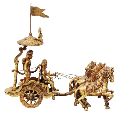 Brass Arjun Rath Statue 1.98kg