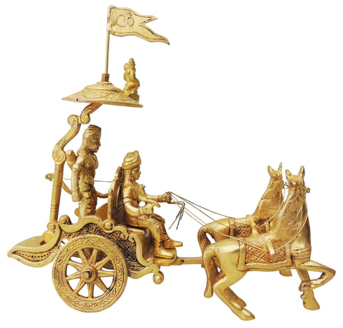 Brass Arjun Rath Statue 1.32kg