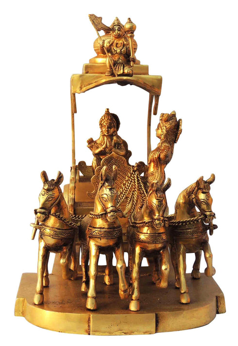 Brass Arjun Rath Statue 10.88kg