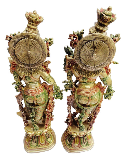 Brass Radha Krishna Pair God Idol Statue 31.4kg
