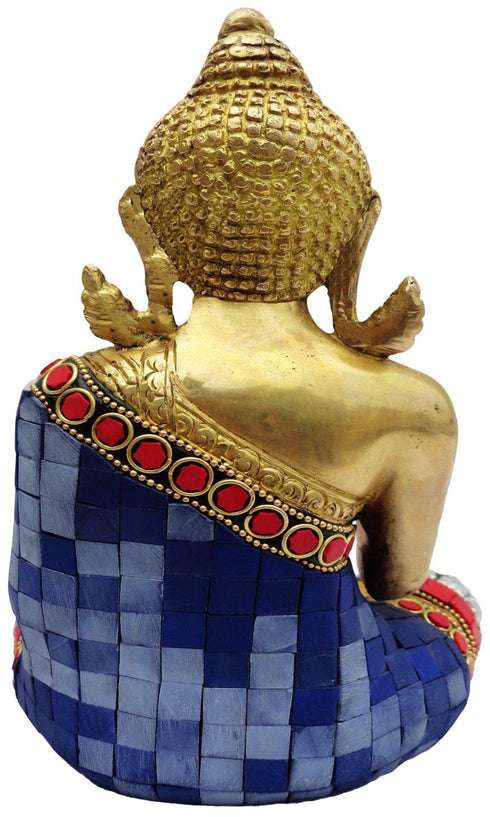 Brass Buddha Statue with Stonework 2.022kg