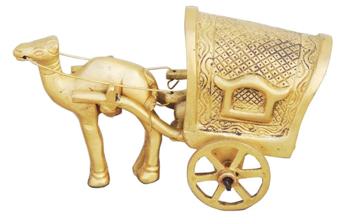 Brass Camel Cart Roof Statue 0.325kg