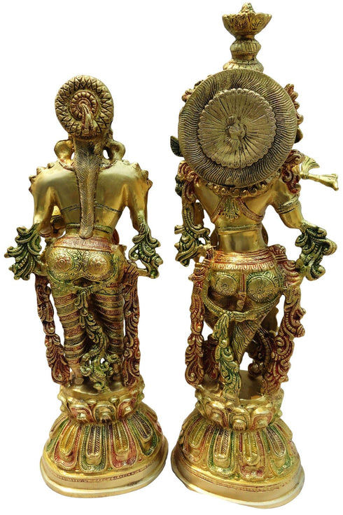 Brass Krishan and Radha Pair God Statue 16.3kg