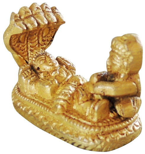 Brass Vishnu Laxmi With Sheshnag God Statue 0.085kg