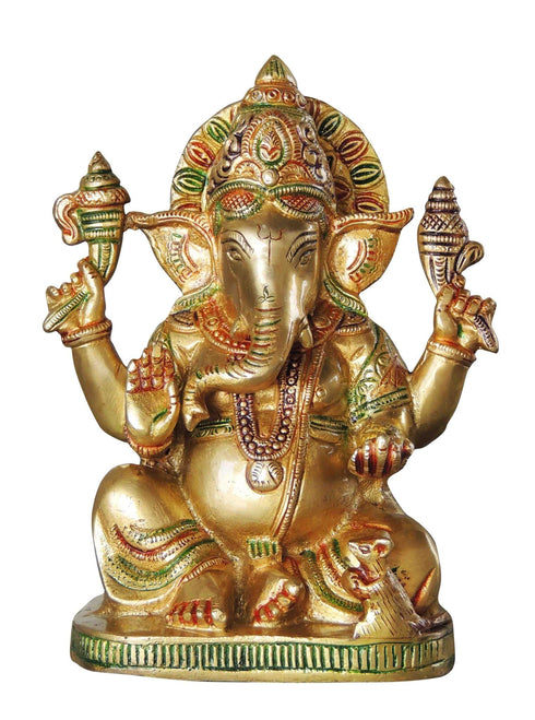 Brass Ganesh Ji God Idol Statue 2.495kg