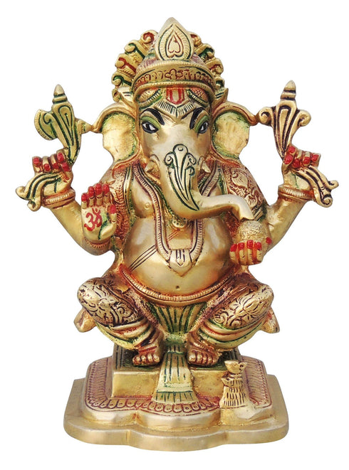 Brass Ganesh Ji God Idol Statue 2.33kg