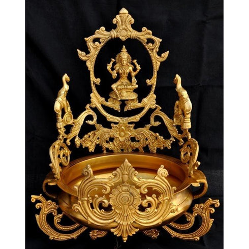 Brass Urli Goddess Lakshmi Figure 13.2kg