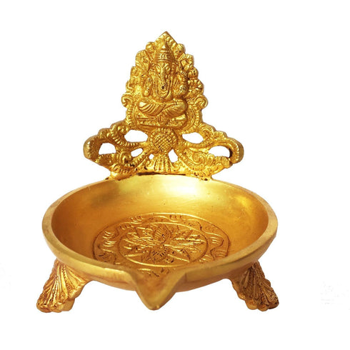 Brass Ganesh Oil Lamp Deepak 0.4kg