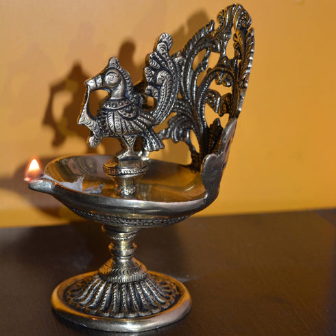 Brass Cock Murga Oial Lamp Deepak 0.8kg