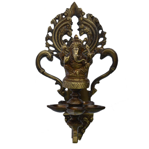 Brass Lord Ganesh Oil Lamp Deepak 1.75kg