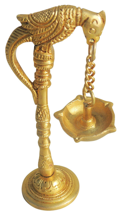 Brass Table Decor Oil Lamp Murga Deepak 0.38kg