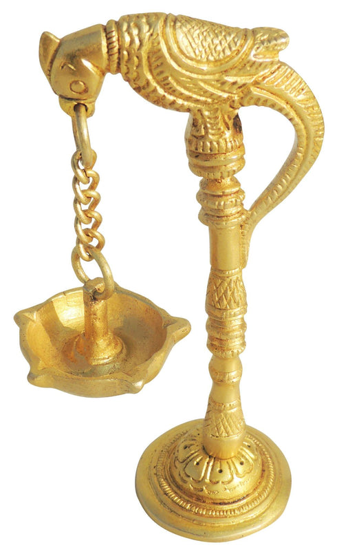 Brass Table Decor Oil Lamp Murga Deepak 0.38kg