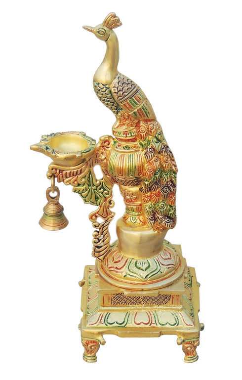Brass Fancy Peacock Deepak 0.5kg