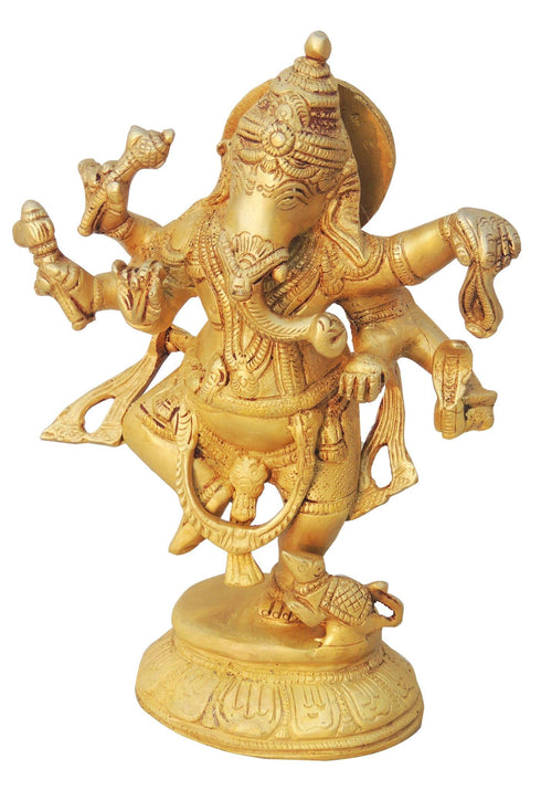 Brass Dancing Ganesha Statue 0.62kg