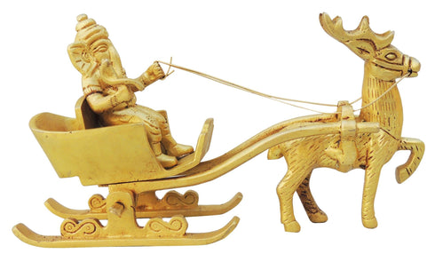Brass Ganesh Rath Statue 0.66kg