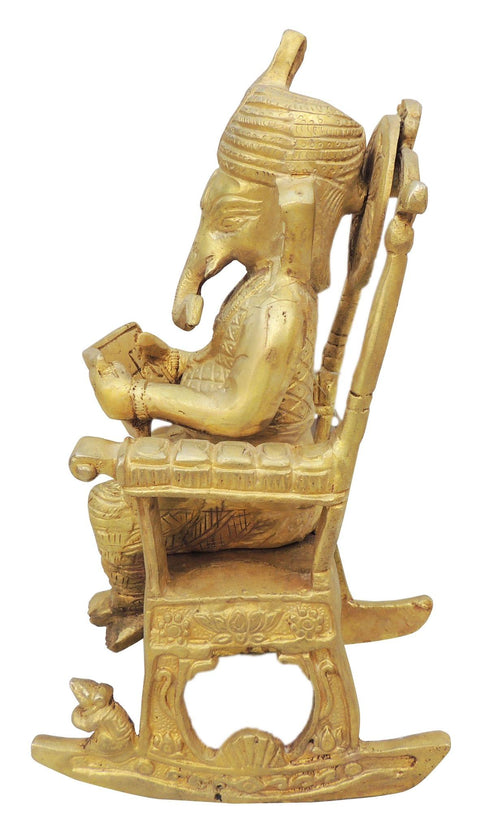 Brass Chair Ganesh Statue 3.44kg