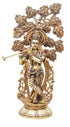 Brass Krishna Statue with Tree 12.64kg