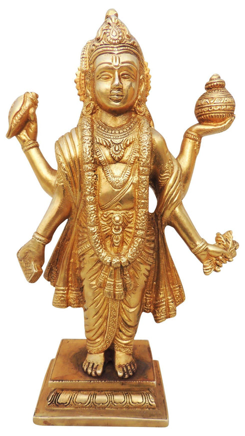 Brass Dhanvantri Ji Statue 2.66kg