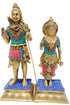 Brass Shiv Parvati Pair God Idol Statue 3.564kg