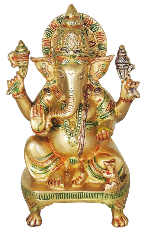 Brass Ganesh Chowki 2.5kg