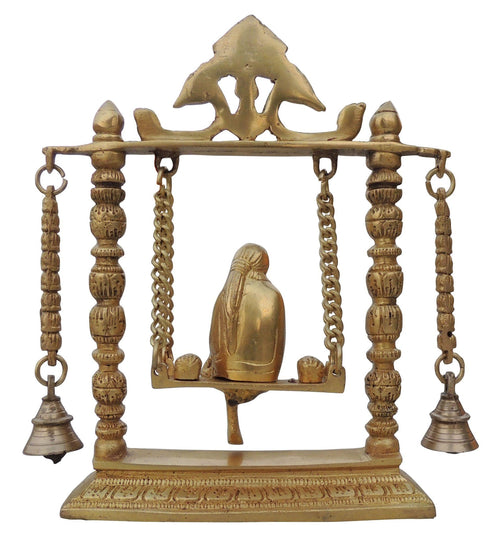 Brass Sai Baba on Jhula Idol Statue 2.34kg