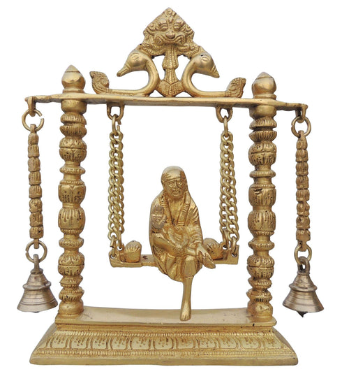 Brass Sai Baba on Jhula Idol Statue 2.34kg