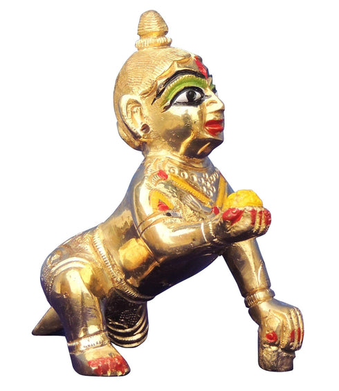 Brass Laddu Gopal Idol Statue 0.28kg