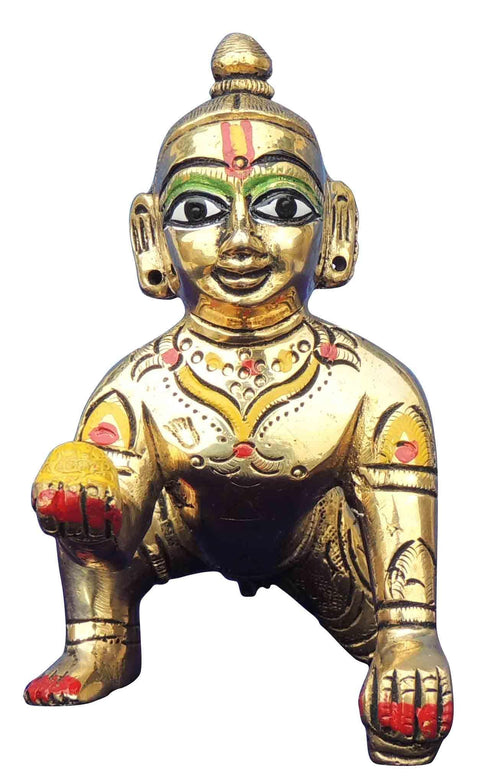 Brass Laddu Gopal Idol Statue 0.48kg
