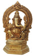 Brass Ganesh Circle Statue 3.34kg