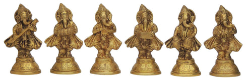 Brass Musical Ganesh 5 pcs set God Statue 1.185kg