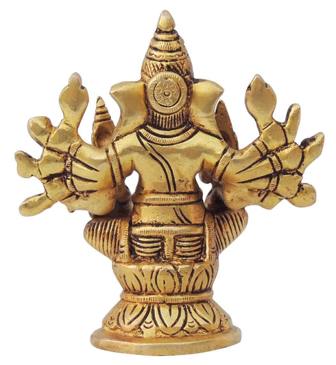 Brass Ganesh Parivar God Idol Statue 0.62Kg