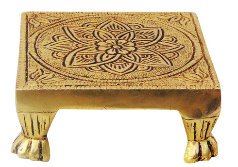 Brass Chowki For God Idols 0.68Kg