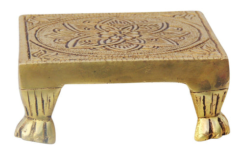 Brass Chowki For God Idols 0.68Kg