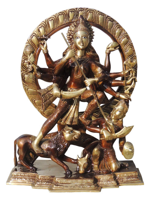 Brass Maa Mahishasur Mardini Statue 32.3 Kg