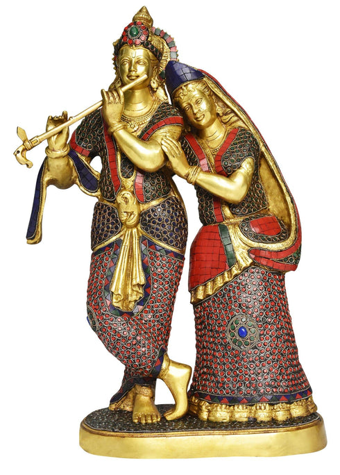Brass Radha Krishna God Idol Statue 20Kg