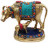Brass Gaye Bachdha Stone Statue 1.652Kg