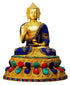 Brass Budha Statue With Turquoise Stone 9.342Kg