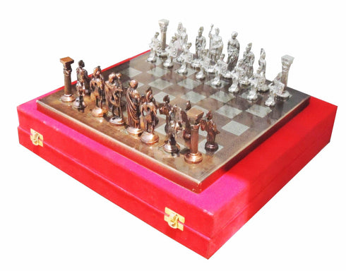 Brass Chess Silver Black 3.39Kg