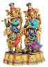 Brass Radha Krishna Same Base Big Stone 38.75Kg