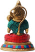 Brass Hanuman With Turquoise Coral Statue 1.346Kg