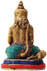 Brass Hanuman With Turquoise Coral Statue 1.63Kg